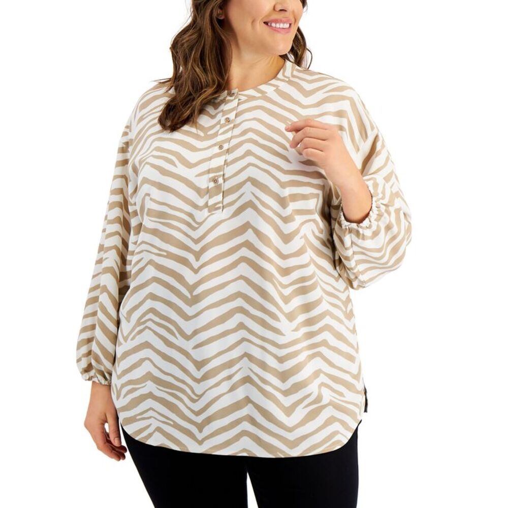 Alfani Plus Size Printed Tunic Top
